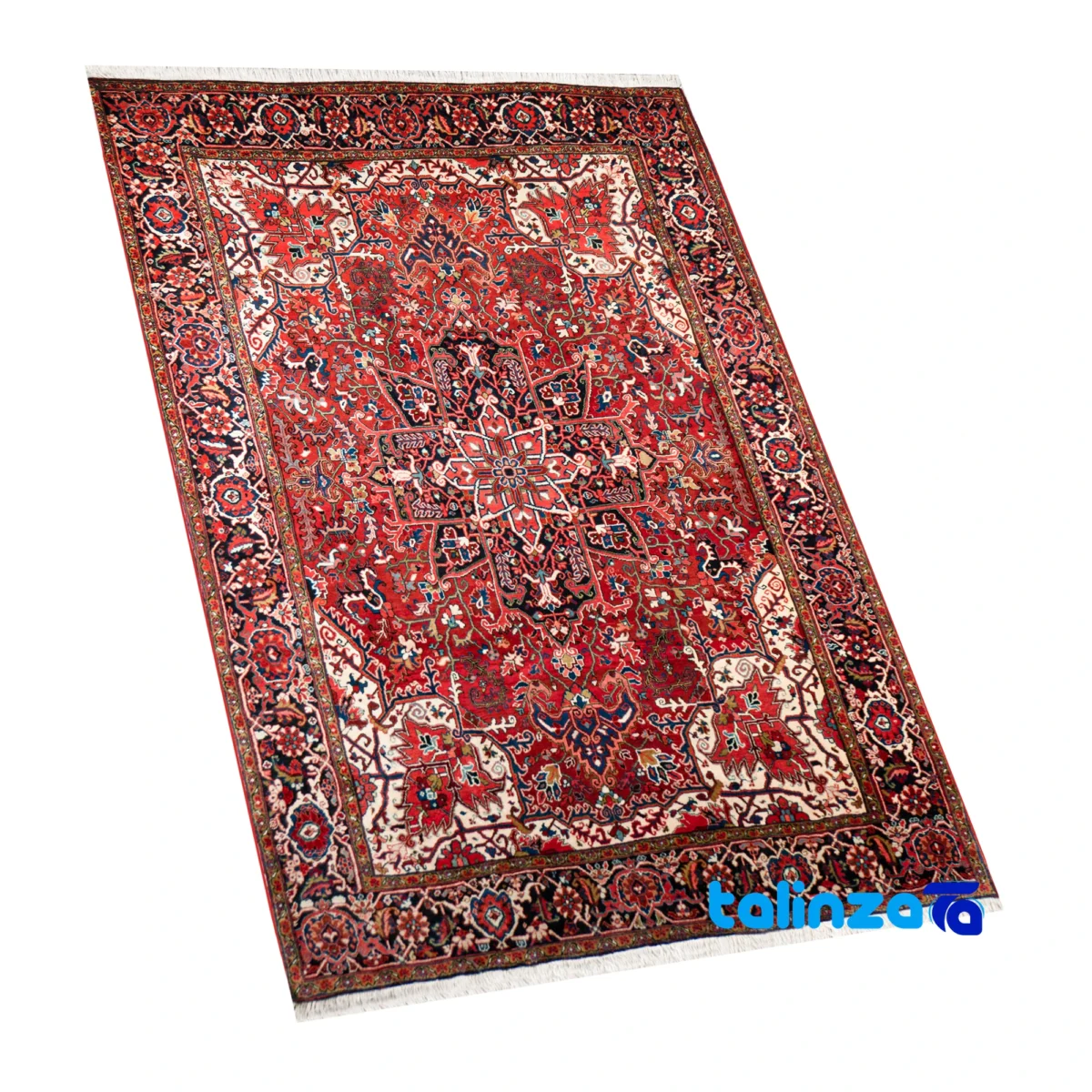 Harris Handmade Area Rug - Rich Copper Design - Edge view showing border and finishing