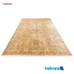 Edge view of Handwoven Carpet 11m² Peach Design 102008 289 x border and finishing