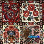 Bakhtiari Handwoven Rug Colorful Design Hand wash - Corner detail showing binding and edges