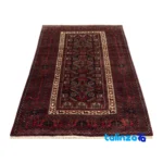 Baloch Handwoven Rug Model 19.11.3145 Navy Blue 293x103x1 cm - Edge view showing border and finishing