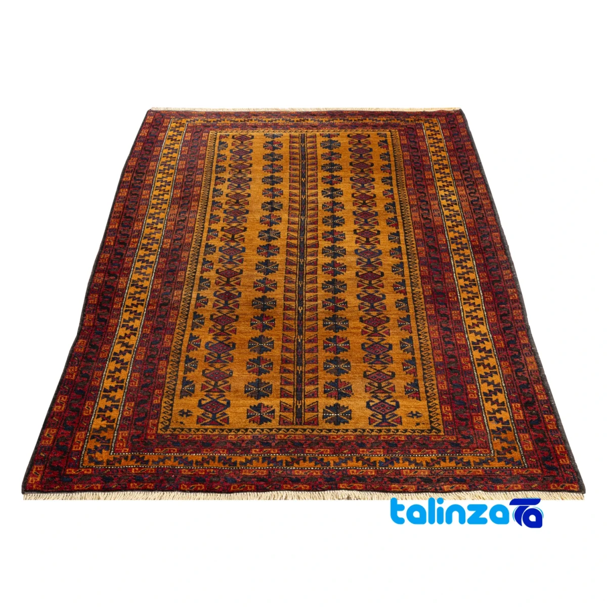 Handwoven Persian Rug Model Baluch binding and edges (Corner detail)