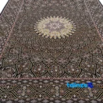 Edge view of Haj Bagheri Handwoven Carpet Black border and finishing