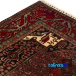 Kurdish Handwoven Carpet Unique Design - Corner detail showing binding and edges