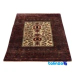 Corner detail of Handwoven Persian Rug Baloch Design Natural Dye binding and edges