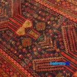 Handwoven Persian Runner Rug Baloch Pattern 272 x binding and edges (Corner detail)