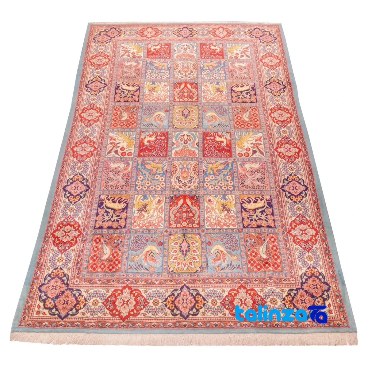C Persia Handwoven Carpet - Colorful Design border and finishing (Edge view)