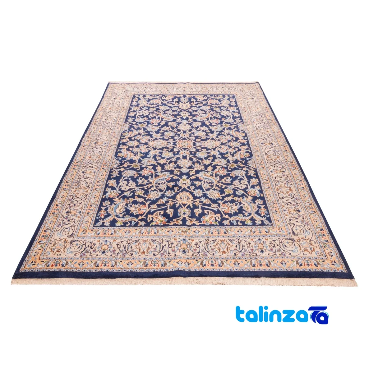 Edge view of C Persia Handwoven Rug Elegant Design border and finishing
