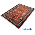 Handwoven Carpet Hamadan Design Beautiful Copper - Corner detail showing binding and edges