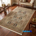 Handmade Persian Rug MS115 Brown border and finishing (Edge view)