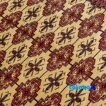 Turkmen Handwoven Carpet Unique Design - Corner detail showing binding and edges