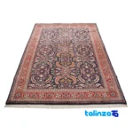 Edge view of C Persia Handwoven Rug Rich Navy border and finishing