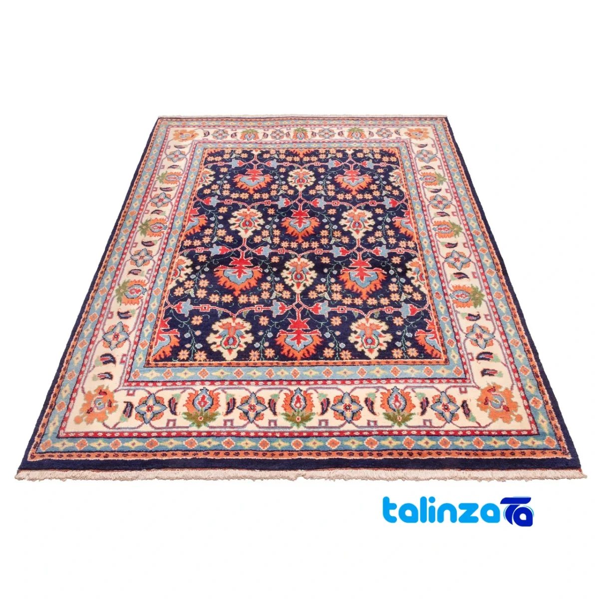 Corner detail of C Persia Handwoven Rug Elegant Design 224x170x1 cm binding and edges