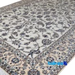 Nain Handmade Area Rug Elegant Design - Edge view showing border and finishing