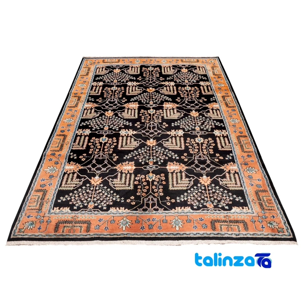 C Persia Handwoven Rug Elegant Design - Corner detail showing binding and edges