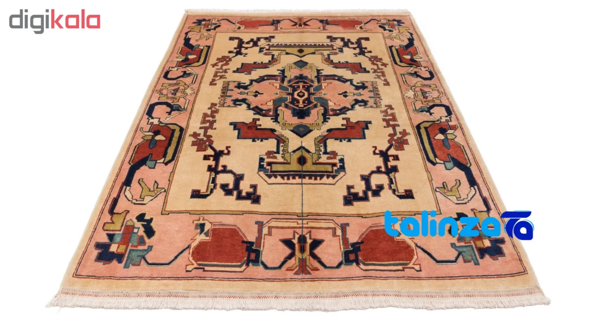 Si Persia Handwoven Rug Geometric Design - Corner detail showing binding and edges