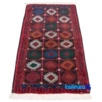 Edge view of Cypressia Handwoven Area Rug Colorful Design border and finishing