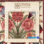Corner detail of Si Persia Handwoven Rug Floral Design binding and edges
