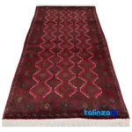 Corner detail of Persia Handwoven Rug Elegant Navy Design 179x92x1 cm binding and edges