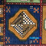 Turkmen Handwoven Carpet Red By hand - Edge view showing border and finishing