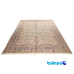 Cypress Persian Handwoven Carpet Elegant Design - Edge view showing border and finishing