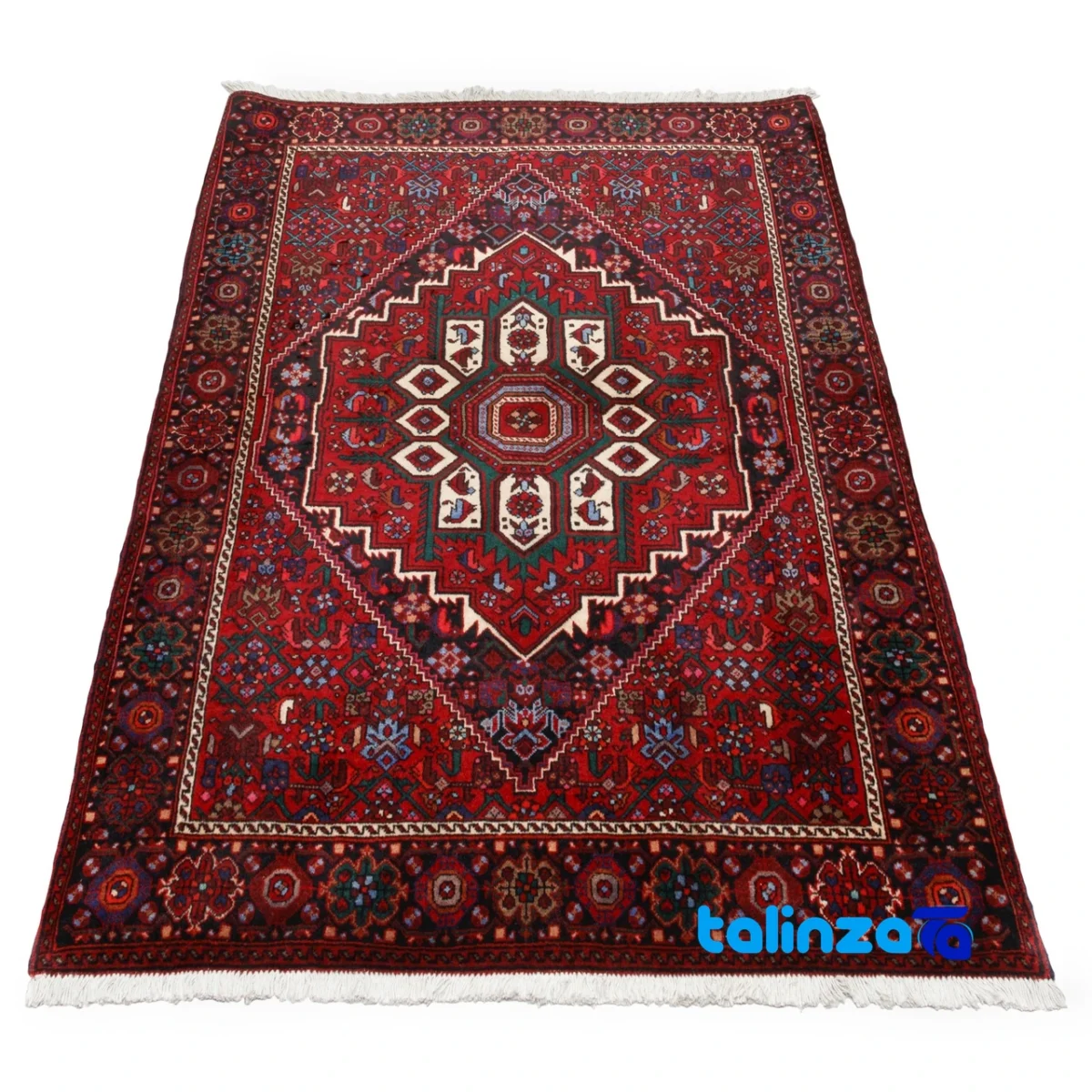 Persia Handwoven Carpet Unique Design - Edge view showing border and finishing