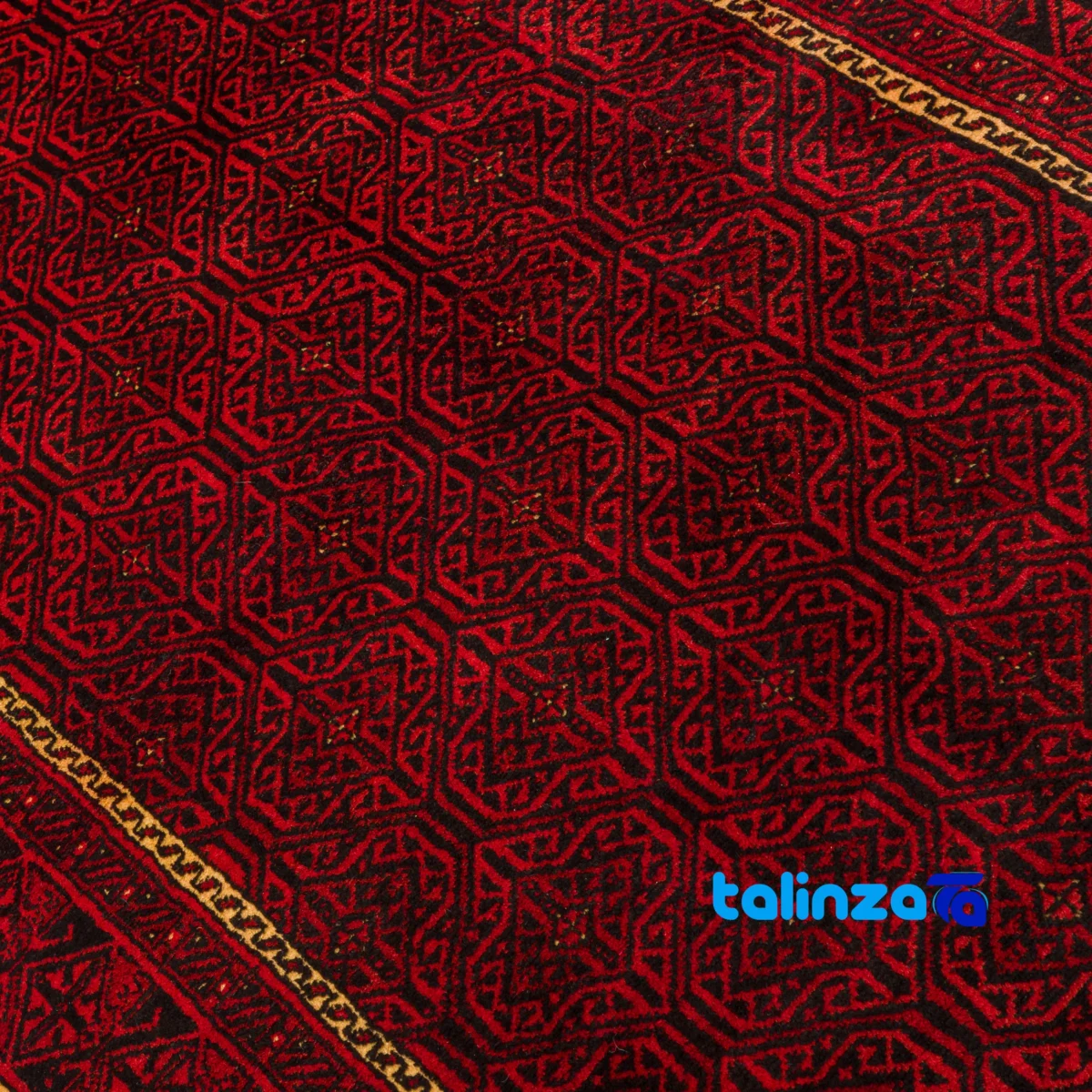 Edge view of Traditional Handwoven Persian Rug Model Baloch border and finishing