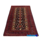 Baloch Handwoven Carpet Model 20.34.2834 Navy binding and edges (Corner detail)