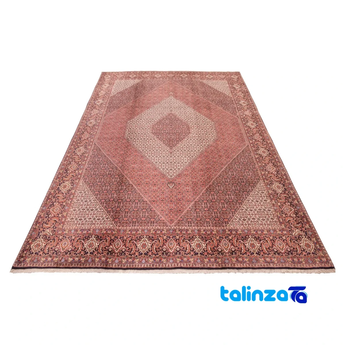 C Persia Handwoven Rug Unique Design 387x300x1 cm - Edge view showing border and finishing