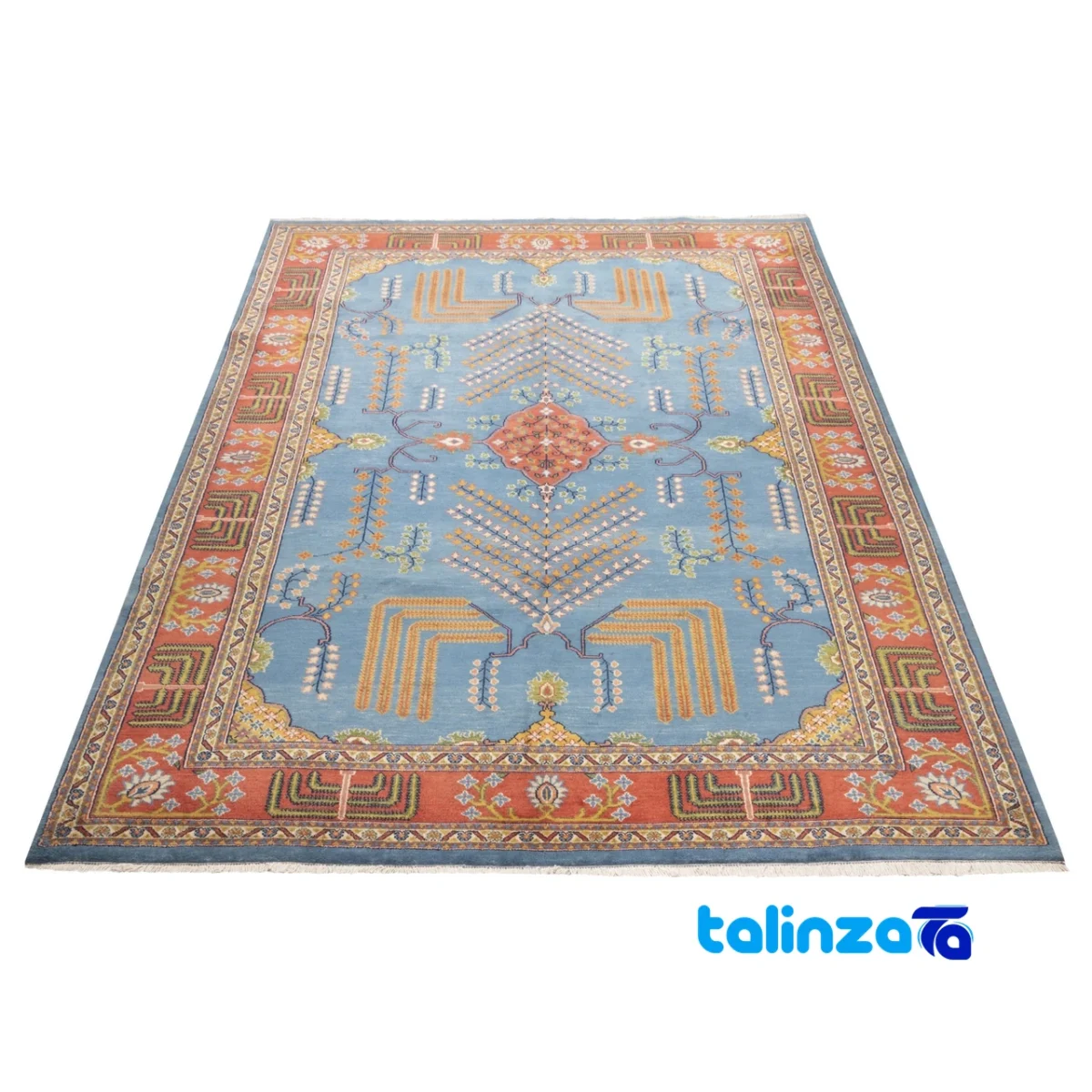 C Persia Handwoven Rug Elegant Design - Corner detail showing binding and edges