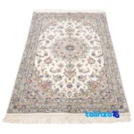 Persia Handwoven Rug Cream Design Unique border and finishing (Edge view)