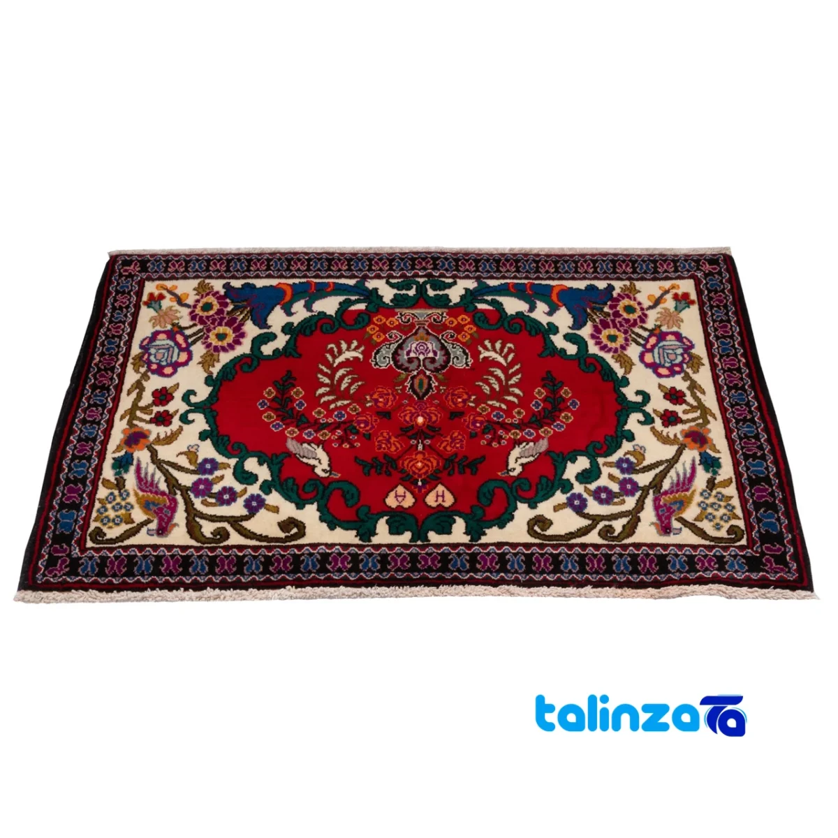 Si Persia Handwoven Rug Elegant Design - Corner detail showing binding and edges