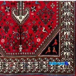 Abadeh Handwoven Rug Red Traditional Design binding and edges (Corner detail)
