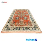 Handwoven Persian Carpet - Traditional Design - Corner detail showing binding and edges