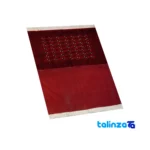 Edge view of Turkmen Handwoven Carpet Red 125x60x1 cm border and finishing