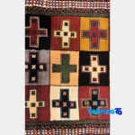 Turkmen Handwoven Carpet Red Design - Corner detail showing binding and edges