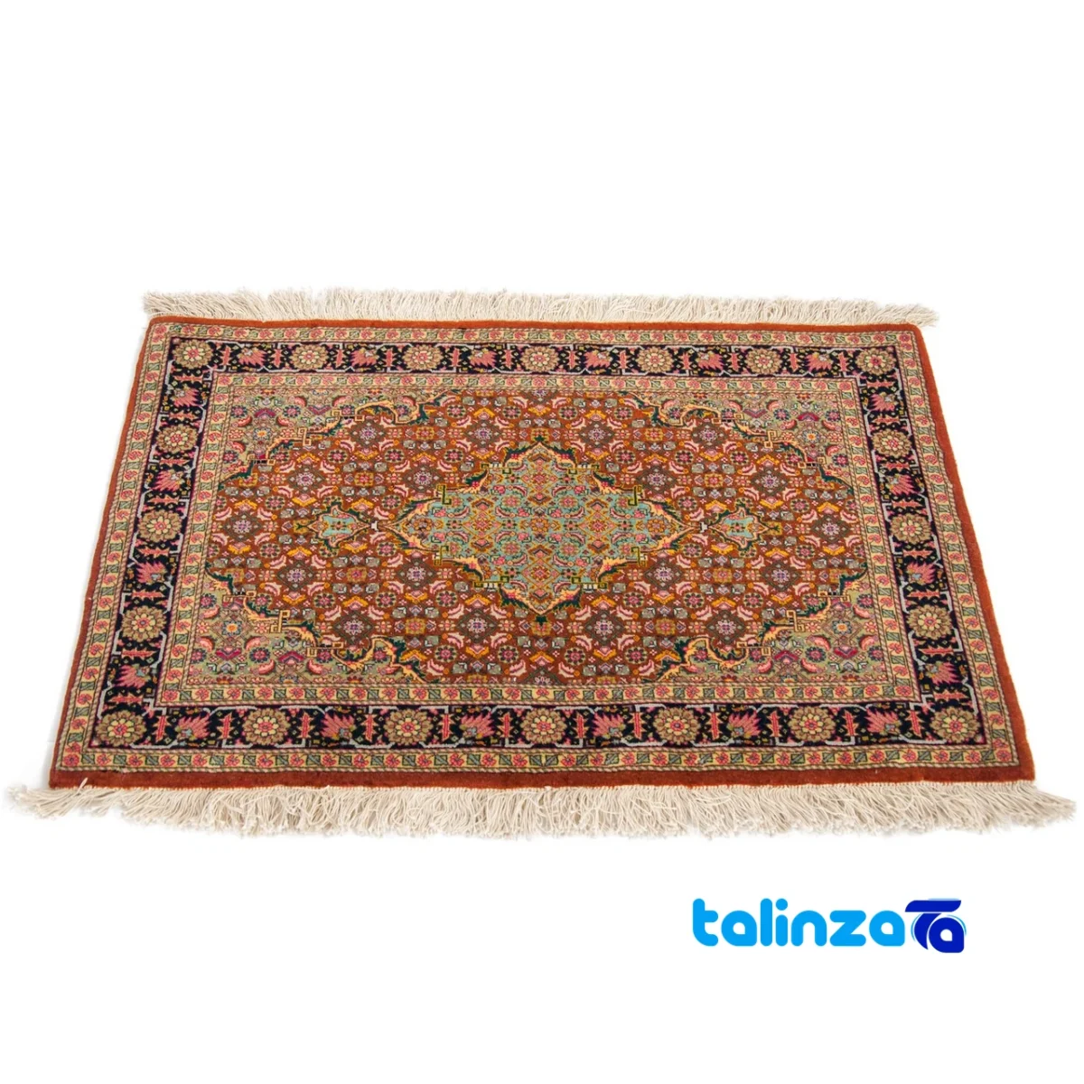 Corner detail of Si Persia Handwoven Rug Elegant Design 89x58x1 cm binding and edges