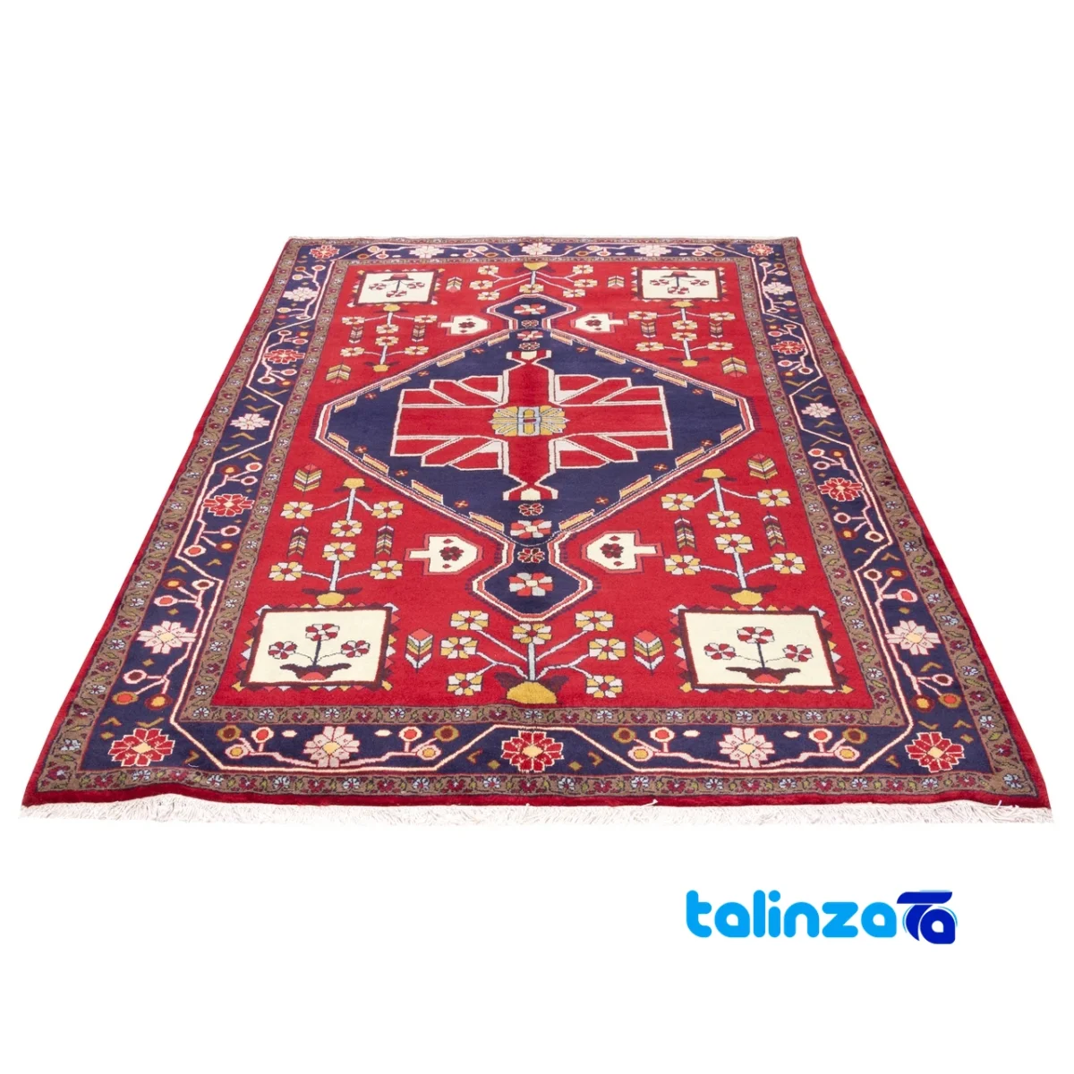 Si Persia Handwoven Carpet Luxurious Design Hand wash only binding and edges (Corner detail)