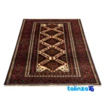 Baloch Handwoven Rug Model 20.23.1348 Cream binding and edges (Corner detail)