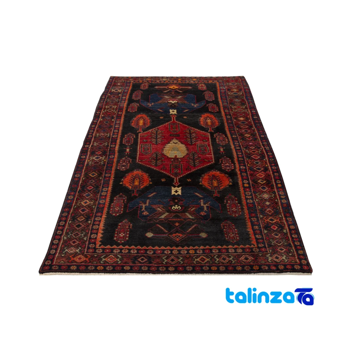 Handwoven Kurdish Area Rug - Elegant Design 300x131 cm border and finishing (Edge view)