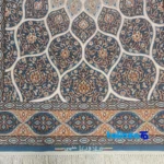 Kazemi Handwoven Carpet Isfahan Design - Corner detail showing binding and edges