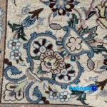 Edge view of Nain Handwoven Rug Blue Unique Design border and finishing