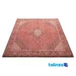 Edge view of Cypress Persian Handwoven Rug Red 255x248x2 cm border and finishing