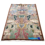 Corner detail of Si Persia Handwoven Rug Colorful Design binding and edges