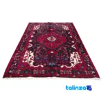 Si Persia Handwoven Rug Elegant Navy Design - Corner detail showing binding and edges