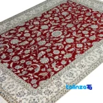 Nain Handwoven Carpet Afshan Design Luxurious Red By hand border and finishing (Edge view)