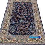 Corner detail of Haj Bagheri Handwoven Carpet Elegant Design binding and edges