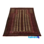 Handwoven Rug Model Baluch Cream Design 151x78x1 cm border and finishing (Edge view)