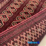Edge view of Turkmen Handmade Carpet Red border and finishing