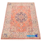 Edge view of Si Persia Handwoven Area Rug Elegant Design border and finishing