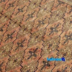 Edge view of Turkmen Handwoven Area Rug - Rich Color and Craftsmanship border finishing